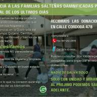 SMATA SOLIDARIA CON LAS FAMILIAS SALTEÑAS DAMNIFICADAS POR LAS INTENSAS LLUVIAS