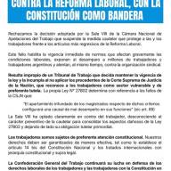La CGT Regional Salta, acompañó el documento de la CGT Nacional contra la Reforma Laboral
