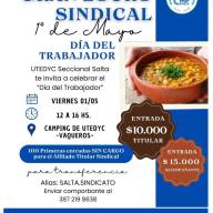 UTEDYC: hoy 1° de Mayo, gran locro sindical 